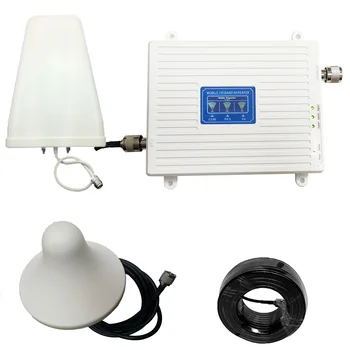 

2G 3G 4G Triple band Cell Phone Signal Booster 70dB GSM 900 LTE 1800 WCDMA 2100 mhz Mobile Cellular Signal Repeater Antenna Set