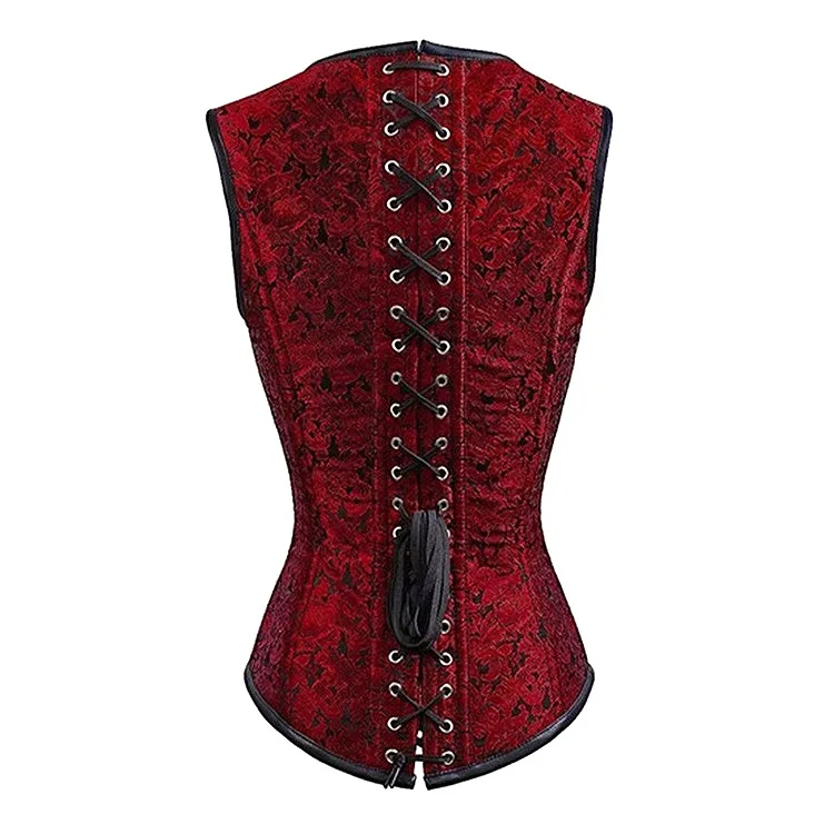 

Europe And America Palace Corset Jacquard Retro Lock Tailored Clothes Steel Rib Steam Punk Body Shaping Vest