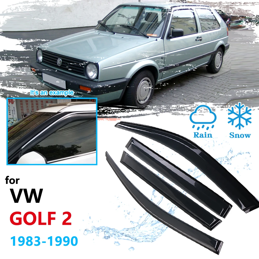 Ventana de coche accesorios para Volkswagen VW ~ 1990 2 MK2 19E 1G protector para lluvia Deflector Visor toldos 1984 de 1985 a 1986|Toldos y refugios| - AliExpress