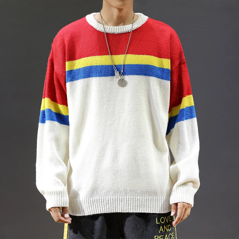 Дропшиппинг Swearters тонкий хлопковый свитер японский зимний уличная посадка винтажный лоскутный свитер Осенние мужские топы - Цвет: Red(AsianSize)