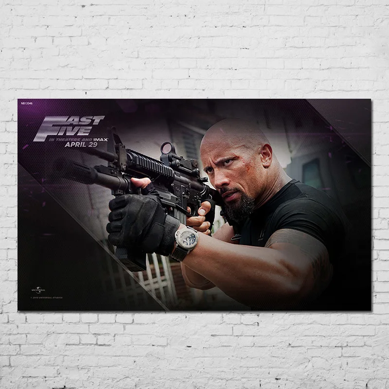 Dwayne Johnson Fast And Furious Sports Car Movies Gym Fitness Hd Prints Poster Canvas Wall Art Pictures Home Decor Paintings