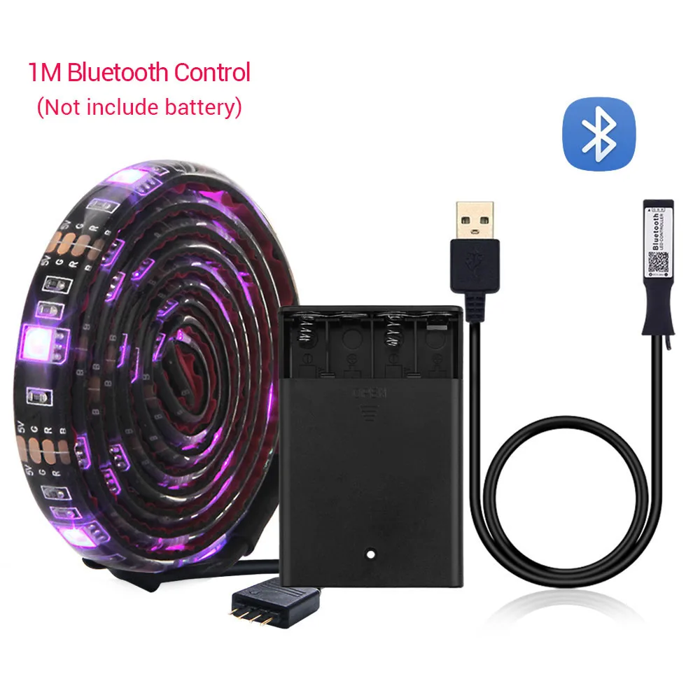Светодиодная лента с питанием от аккумулятора 5050 RGB 1 м IP20 IP65 гибкая декоративная