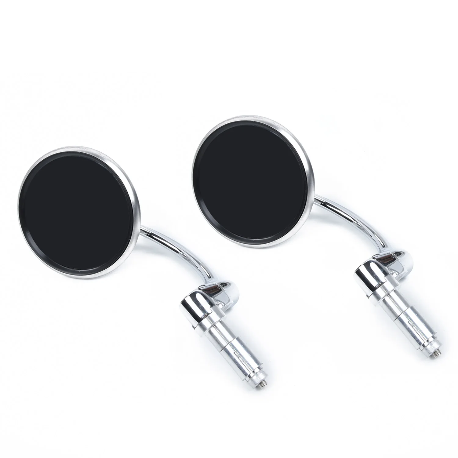 

Rearview Side Mirror Adjustable Chrome Round Bar End Suitable For Cafe Racer 2PCS Side Mirrors & Accessories