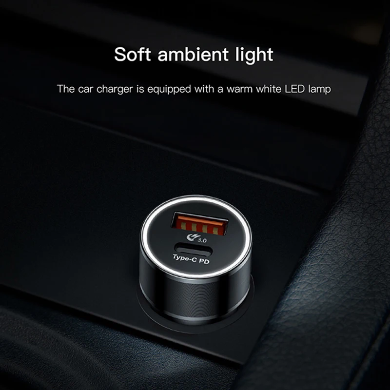Быстрое зарядное устройство Baseus с двумя USB портами 36 Вт QC 3 0 автомобильное быстрое