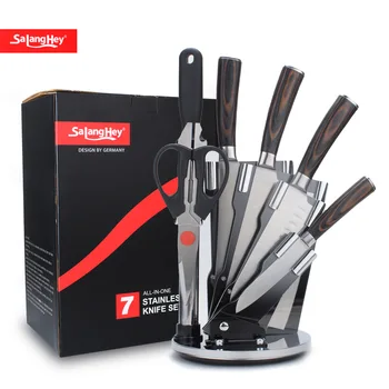 

Solid Wood Handle Stainless Steel Kitchen Knife Set Knife Seven-piece Set Practical Color Wood Kitchen Knife Set Cutting Knife