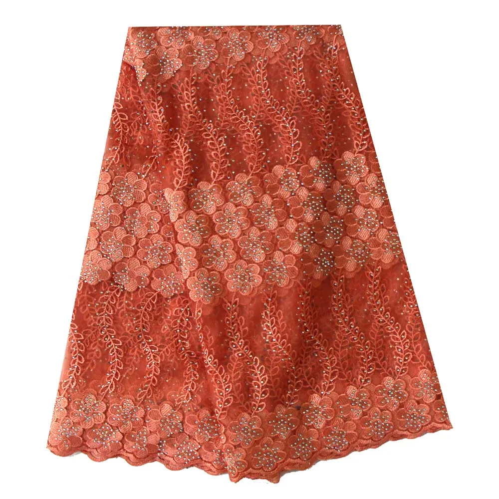 

21019 New Mesh Lace Fabric Embroidery Lace Professional Custom African Embroidered Fabric Lace Fabric For African Fashion Use