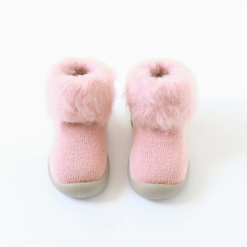 Обувь для малышей; обувь для маленьких девочек; зимняя обувь для малышей; обувь для маленьких девочек; обувь для малышей с мягкой подошвой; теплая резиновая подошва - Цвет: Pink