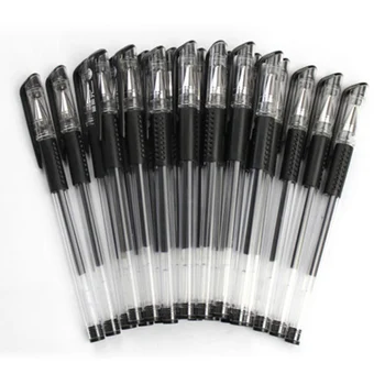 

12pcs Black Rubber Grip Gel Ink Pens 0.5mm Pen Tip +Box Stationery School Craft Office Supplies Student Officer Writing Smoothly