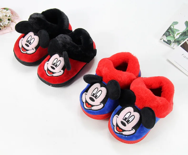 Disney/Детская Хлопковая обувь; Новинка года; зимняя сумка с теплыми хлопковыми тапочками; меховая хлопковая обувь для девочки Тапочки