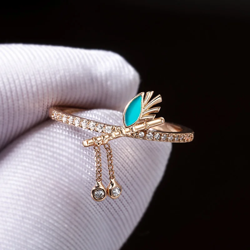 Huitan Creative Women Tassel Rings Engagement Wedding Party Delicate