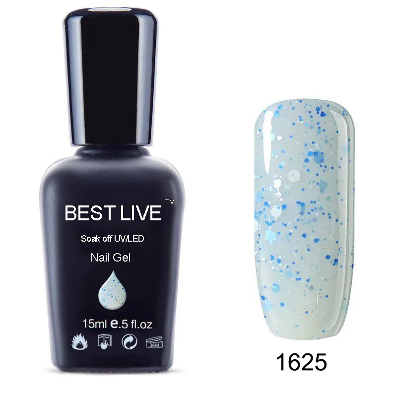 1625 BEST LIVE 15 мл УФ-гель для ногтей замачиваемый Светодиодный УФ-лак для ногтей УФ-гель для ногтей чистый цвет покрытие УФ-гель для ногтей Телесный и розовый#1546-40506 - Цвет: 1625