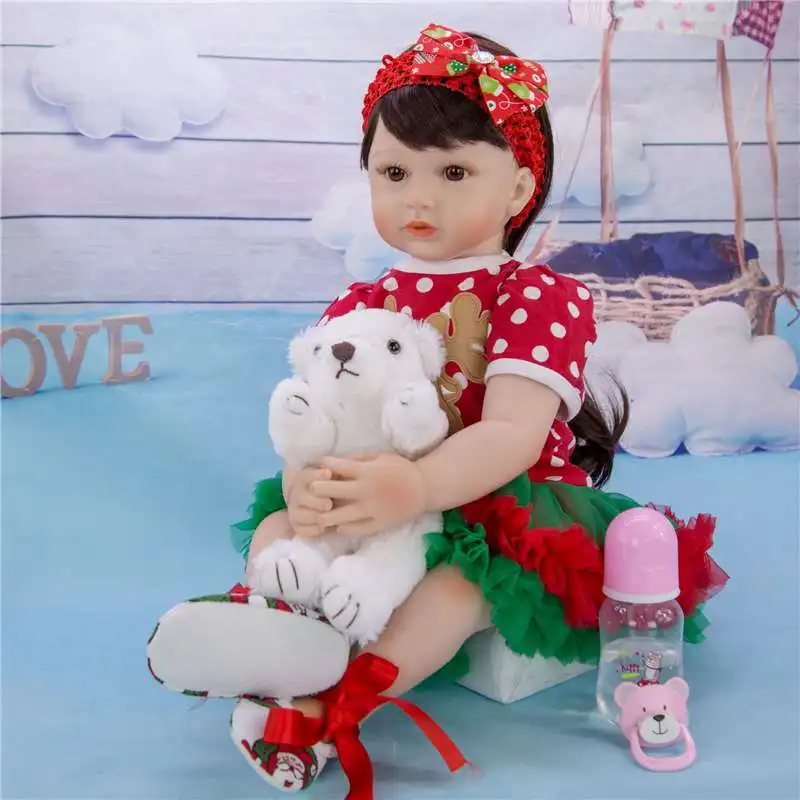 KEIUMI Гавайская гитара 23 дюймов коллекция, новорожденные жив девочка кукла весь силиконовый корпус 57 см реалистичные Новорожденные куклы игрушки для детей рождественские подарки