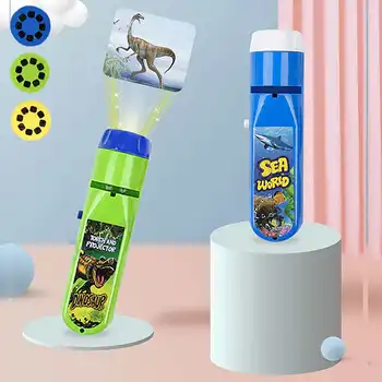 

24 Patterns Projection Flashlight Children Projector Light Cute Cartoon Toy Night Photo Picture Light Bedtime Learning Fun Toys