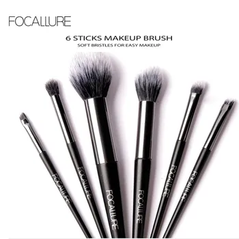 

FOCALLURE 6 pcs Makeup Brush Set Professional High Quality Soft Cosmetics Blush Eyeshadow Brush for Makeup