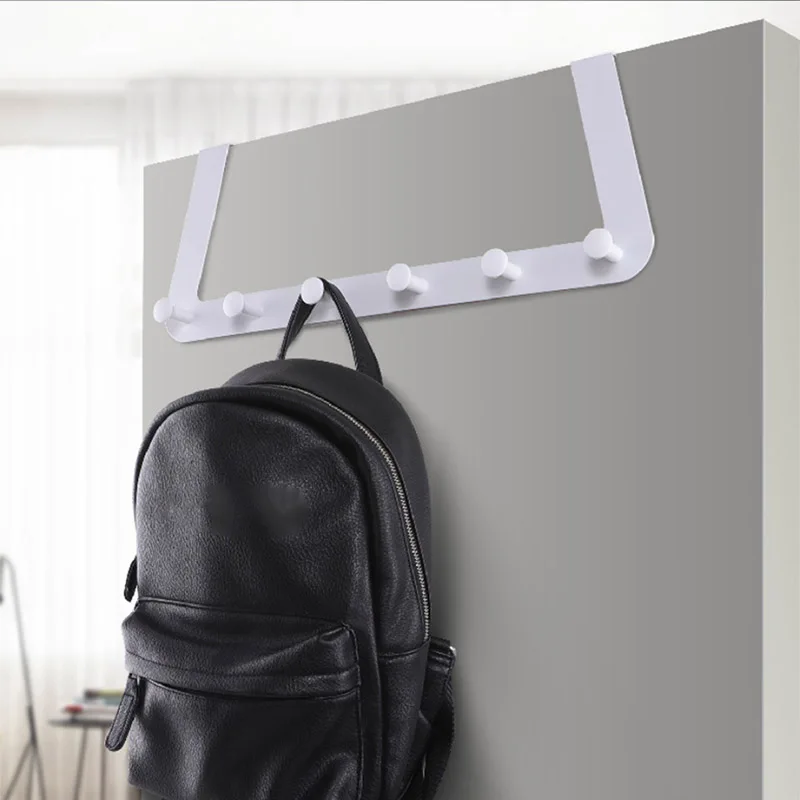 Best Stainless Steel Over The Door Hooks Coat Hanger Rack 6 Hooks for Cloth Pants Hat Towel LAD sale