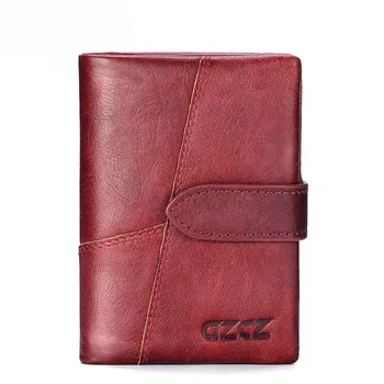 

2020 Fashion Genuine Leather Women Wallet Fashion Stitching Tri-fold Ladies Short Wallet