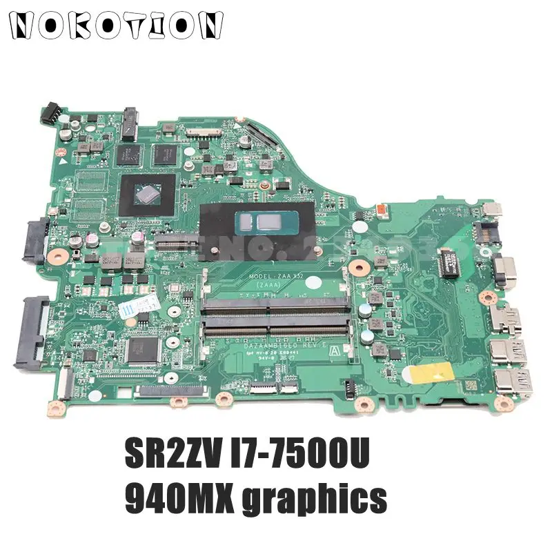  NOKOTION For Acer aspire E5-575 E5-575G laptop motherboard DAZAAMB16E0 NBGD811006 NB.GD811.006 SR2Z