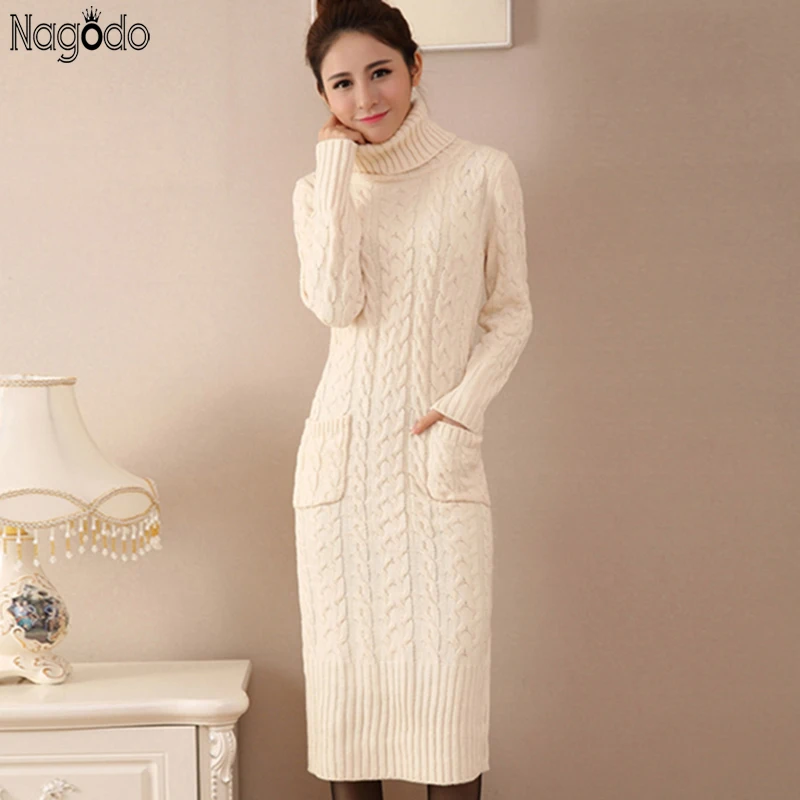 1658.36руб. 45% СКИДКА|Nagodo зимнее трикотажное платье с высоким воротником крупная вязка твист роковой женское облегающее платье с длинными рукавами для осени 2019-in Платья from Женская одежда on AliExpress - 11.11_Double 11_Singles' Day