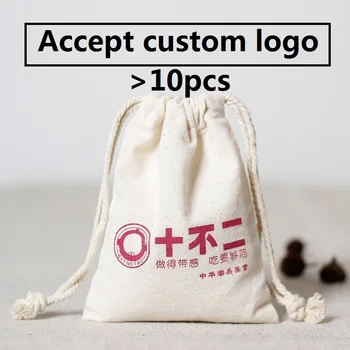 

[4Y4A] 10pcs/Lot Cotton and linen bag custom cloth bag canvas bag custom storage bag rice bag sundries bag