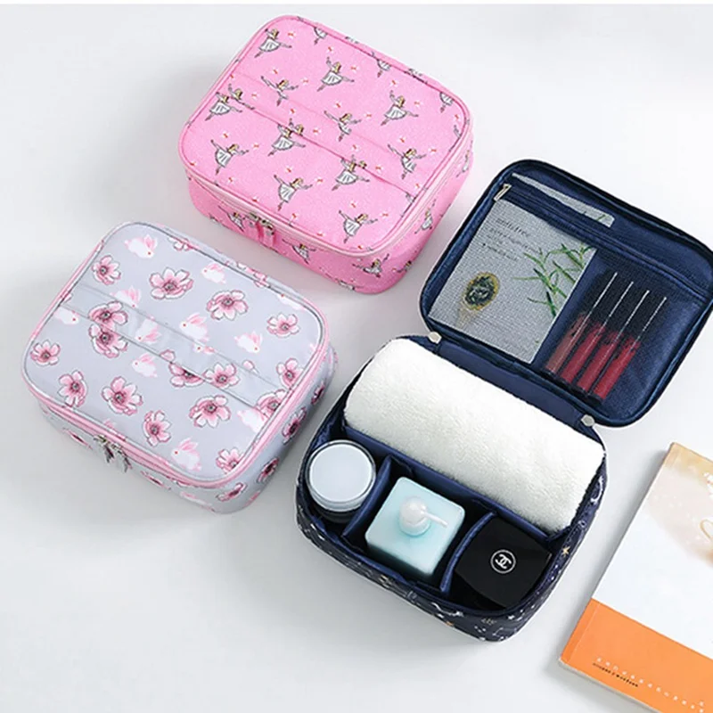 1 PC Printed Makeup Bag Portable Zipper Makeup Bag Large Capacity Women Cosmetic Storage Travel Make Up Bag Dropship New Arrival
