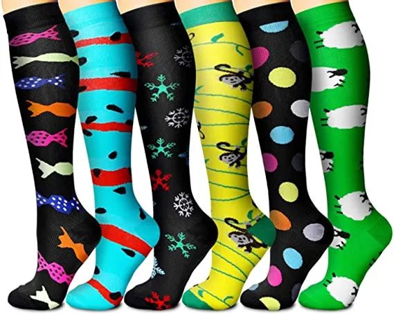 Compression Stockings Sport Compression Socks 3/6/7/8 Pairs Per Set Soccer Sports Wear Female Male Men Women Gift Persent 6 Pairs R Style
