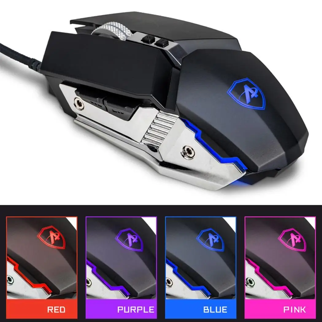 USB проводной 6-key игровая Механическая мышь Поддержка регулируемая 800/1200/2400/3200 Точек на дюйм для портативных ПК