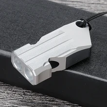 На открытом воздухе портативный высокий децибел свисток алюминиевый сплав двойной трубы аварийного выживания EDC свисток инструмент Черлидинг свисток