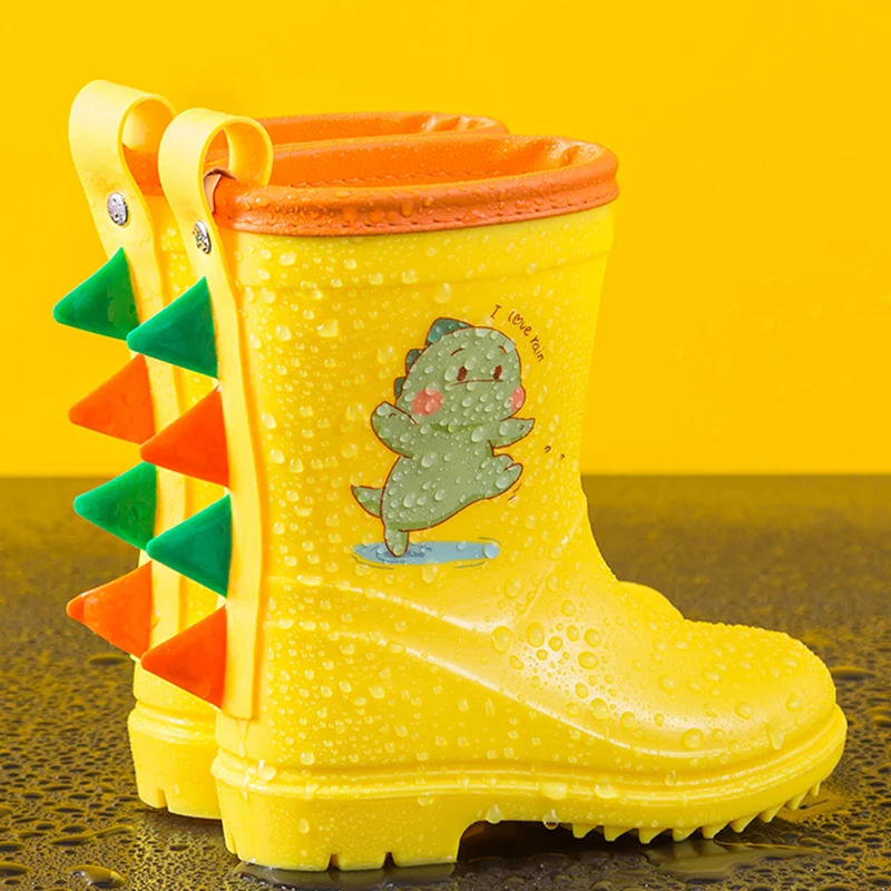 Bottes de pluie pour enfants | Chaussons imperméables mignons Dragon dinosaure pour tout-petits, chaussures d'eau pour garçons et filles