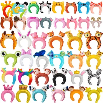 

20pcs Cute headband foil balloon rabbit bear Cartoon animal balloon pink children's toys baby shower birthday party decoration