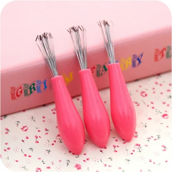 

Hair Brush Cleaner Pink Plastic Comb Brush Cleaning Embedded Comb Cleaner Tool Salon Styling Tamer Kits