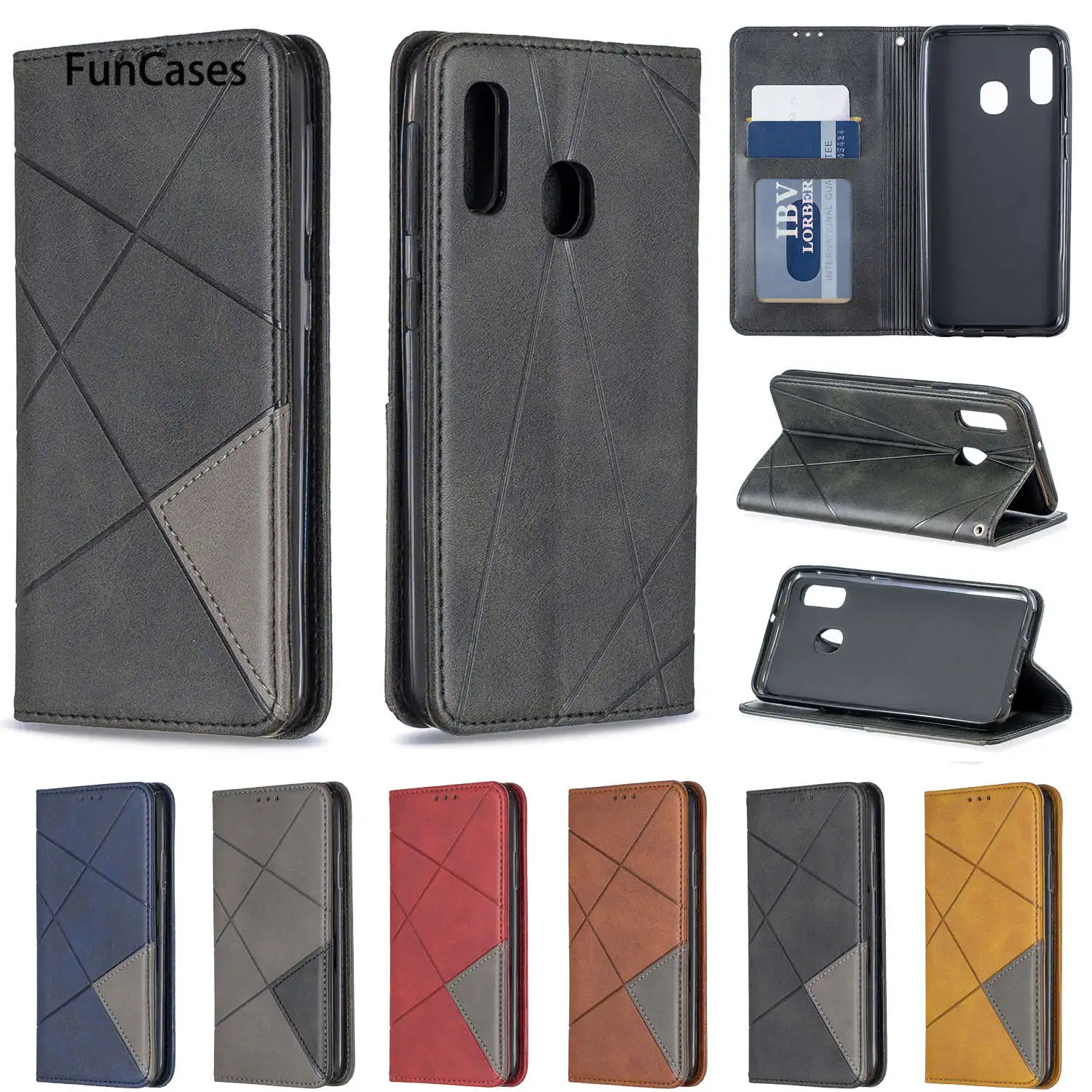 

A20E TPU Cases For coque Samsung A20E Solid Color Telefoon PU Leather Flip Wallet Case sFor Estojo Samsung Galaxy funda A10E