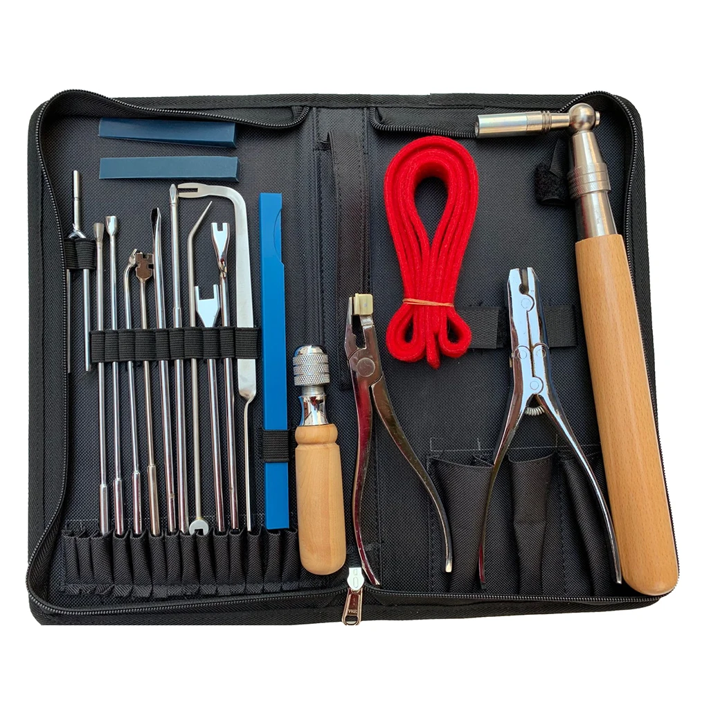 MagiDeal 19 Piano Repair Kits Wrench Hammer Screwdriver Tuning Accessories