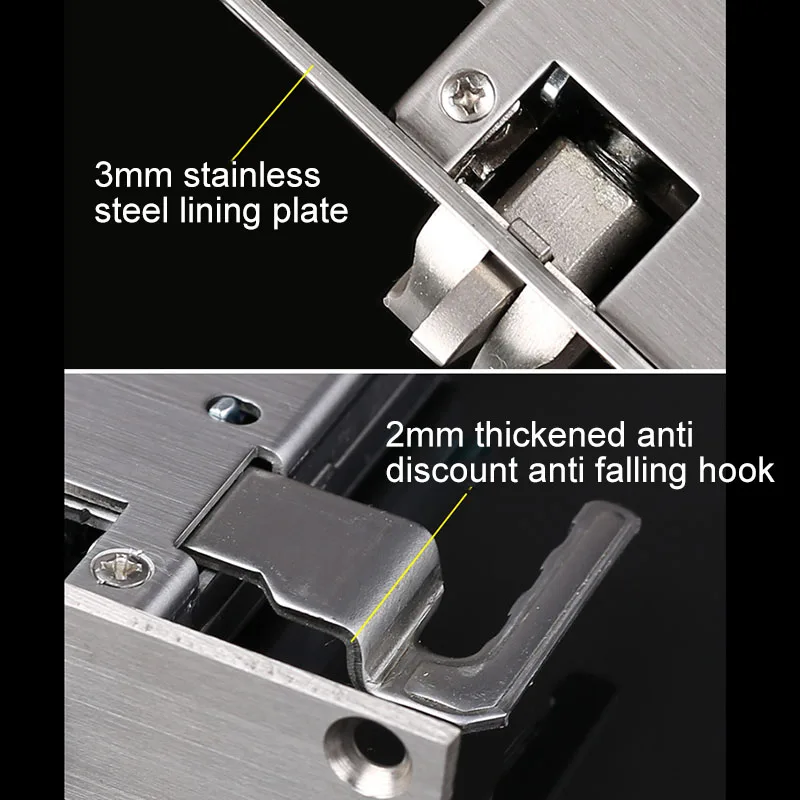 

Stainless steel Lock Body Thick Mechanical fingerprint Spring bolt Hardware