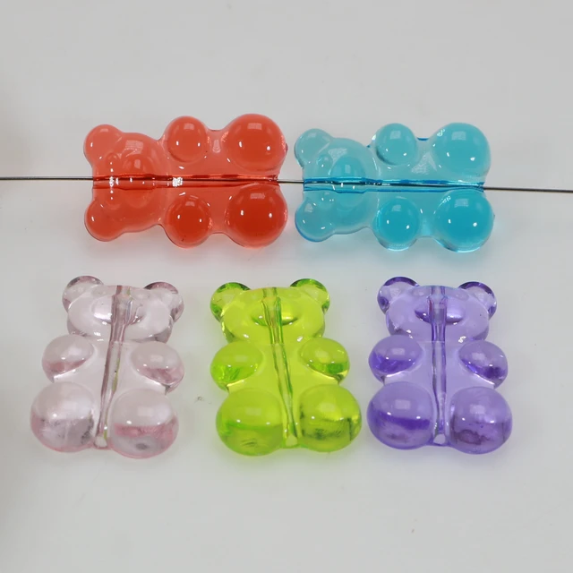 acrylic gummy bear beads translucent mixed