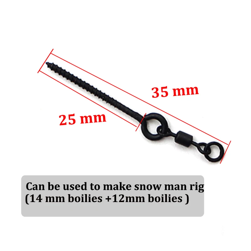 Carp bait screws ring swivel with 21mm bait screw for fake corn boilies pop up zig foam matte black