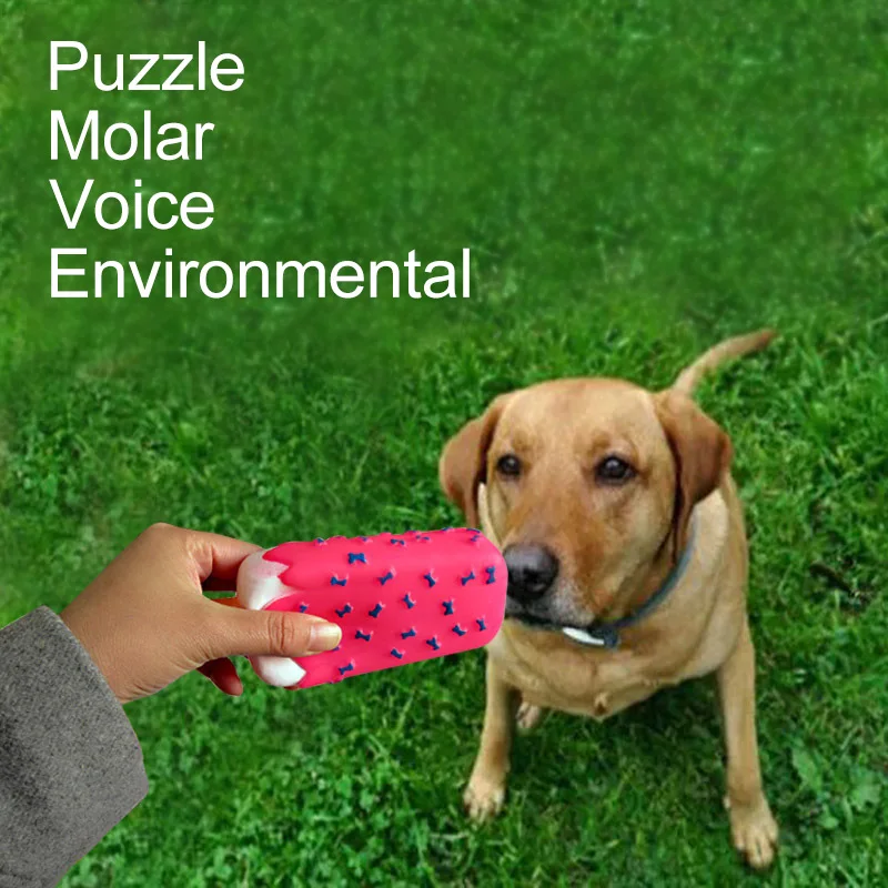 Игрушка для домашних собак жевательный писклявый резиновый розовый в форме мороженого игрушки для кошек, щенков, маленьких собак, мороженое, игрушка для прорезывания зубов, смешная Интерактивная