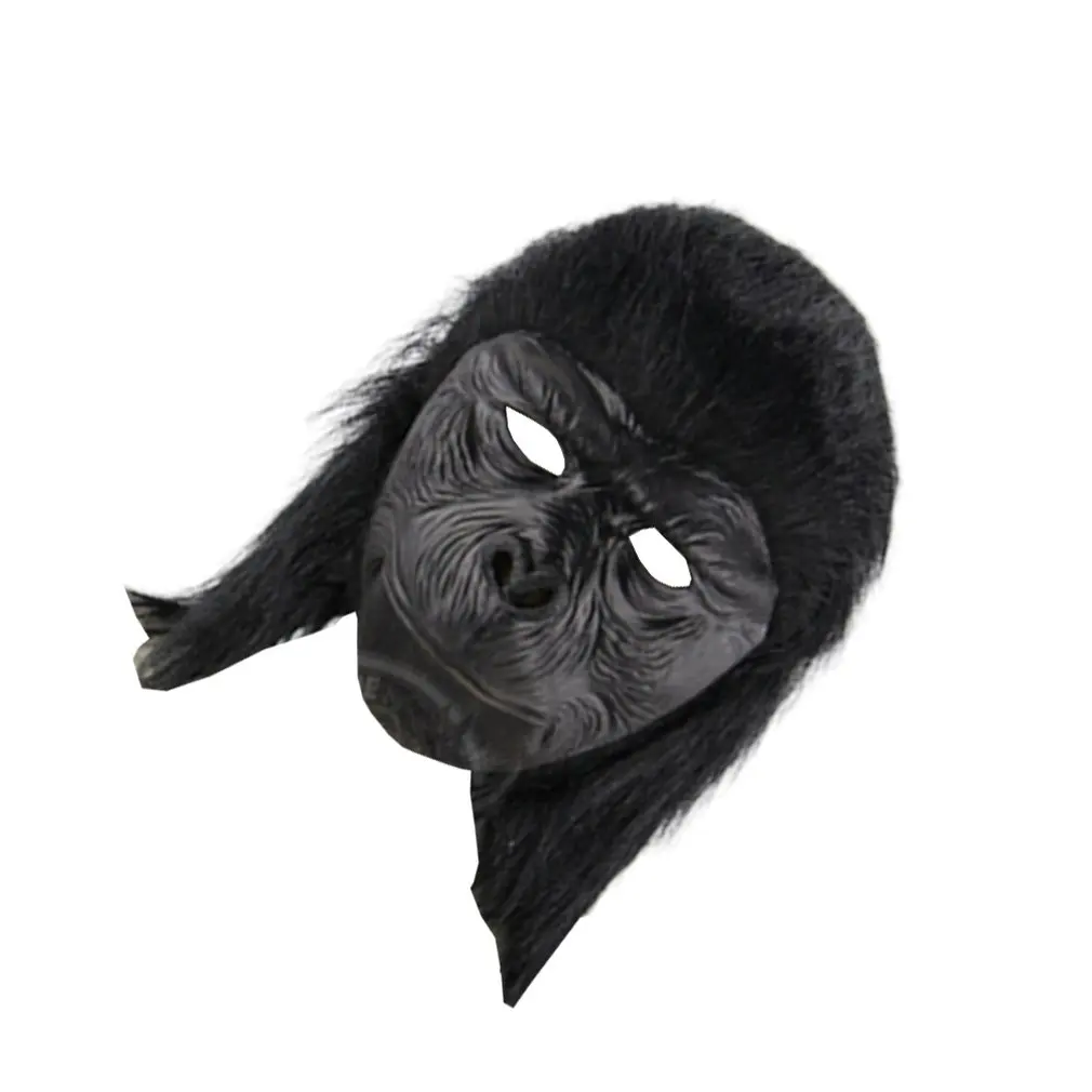 Chimpanzee Head Cover Live Animal Broadcast Latex Strange And Terrifying Halloween Monkey Mask Black