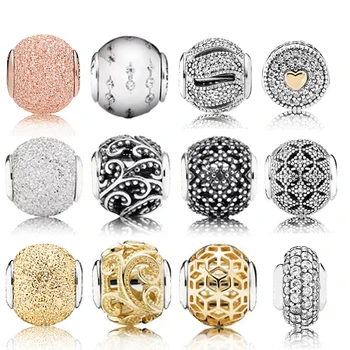 

100% Genuine 925 Sterling Silver Hollowed out pattern Charm bead Fit collocation DIY Bracelet & Bracele Jewelry Wholesale