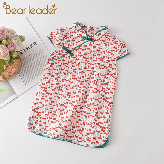 Bear Leader Girls Casual Dresses 2021 New Fashion Kids Chinese Style Clothes Baby Girl Party Outfits Flowers Clothing 2 8 Years 1