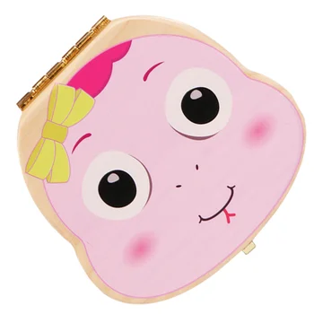 

Deciduous Tooth Holder Wooden Baby Teeth Souvenir Box Storage Box Pink