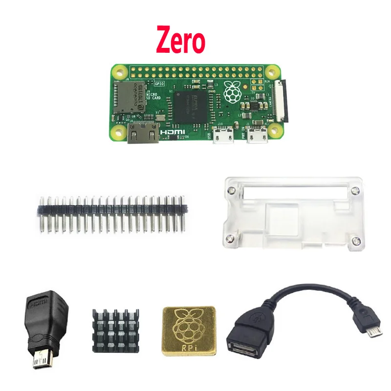 Zero kit Raspberry Pi Zero W WH Pi0 zero чехол теплоотвод OTG HDMI. Zero временно распродан. Ссылка zero W - Комплект: Zero kit