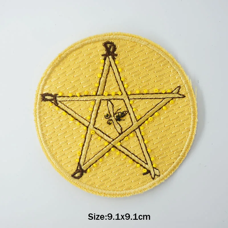 Bead Abstract Draw Embroidered Iron on Patches for Clothing DIY Stripes Clothes Patchwork Sticker Custom Applique