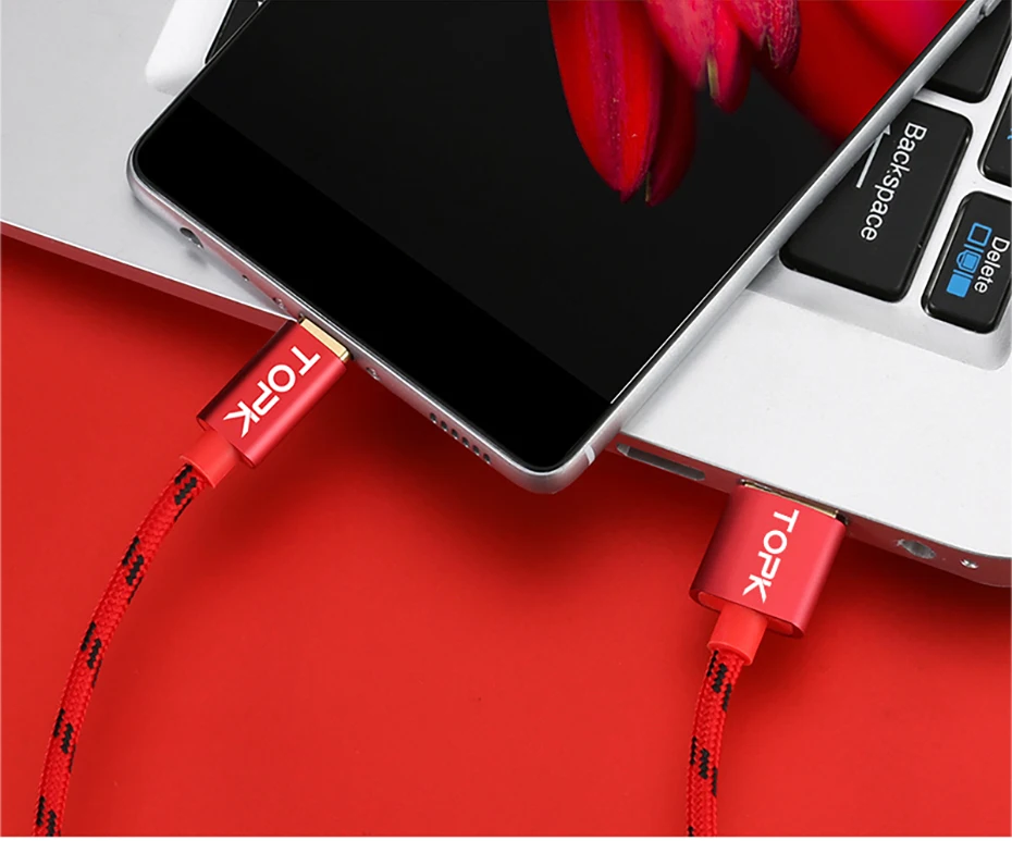 TOPK Micro USB кабель 2.4A Быстрый кабель синхронизации данных и зарядки для samsung huawei Xiaomi LG Andriod Microusb Кабели для мобильных телефонов