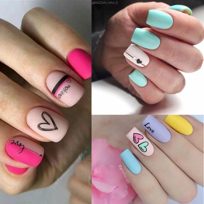 1Sheet Love English Letters Flower Design 3D Nail Sticker Sexy Girl Theme Nail Water Decal Stickers Decoration Manicures nail stickers nail art decoration nail decals flower stickers