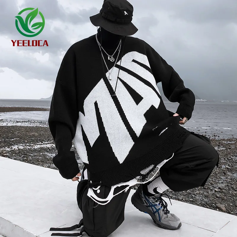 

2019 Dropshipping Big Letter Sweater Men Hip hop Wild Oversized Brand Design Casual Couple Sweatshirt Trend Top