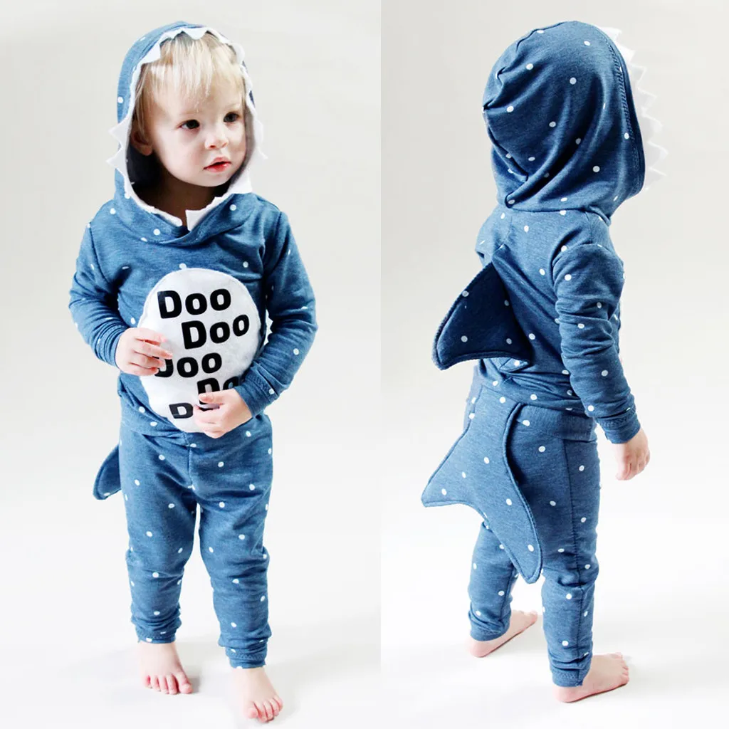 

Winter coat Toddler Baby Kids Boy Girl clothes Hooded Cartoon 3D shark Hoodie Sweatshirt Tops Clothes roupa infantil drop shipin