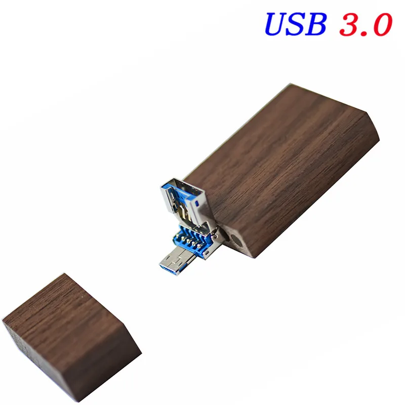 JASTER деревянный фотоальбом флеш-накопитель USB 3,0 pendrive 4GB 32GB 64GB 128GB U диск фотография подарок 2 в 1 интерфейс Пользовательский логотип - Цвет: Maple wood