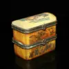 Rare Small Unique Vintage Antique Camel Bone Plum Trinket Jewelry Box 5