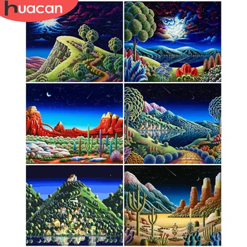 

HUACAN DIY Painting By Number Landscape Hand Painted Paintings Drawing On Canvas Pictures By Numbers Mountain Kits Home Decor