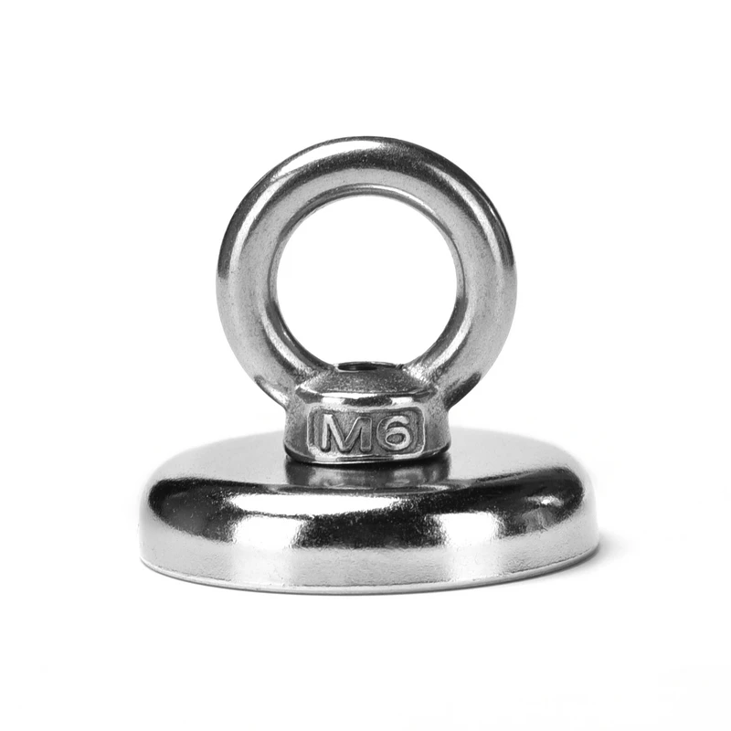 D16MM-D75MM Strong Neodymium Magnet Salvage Magnet Deep Sea Fishing Magnets Holder Pulling Mounting Pot with Ring Eyebolt
